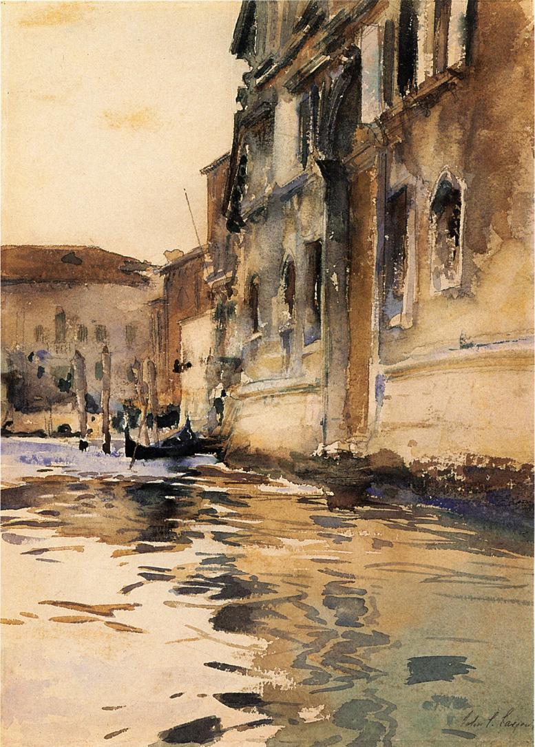 John Singer Sargent Venetian Canal Palazzo Corner
